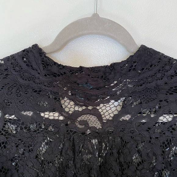 Cynthia Rowley Black Lace Long Sleeve Top Size 4 - Picture 12 of 16